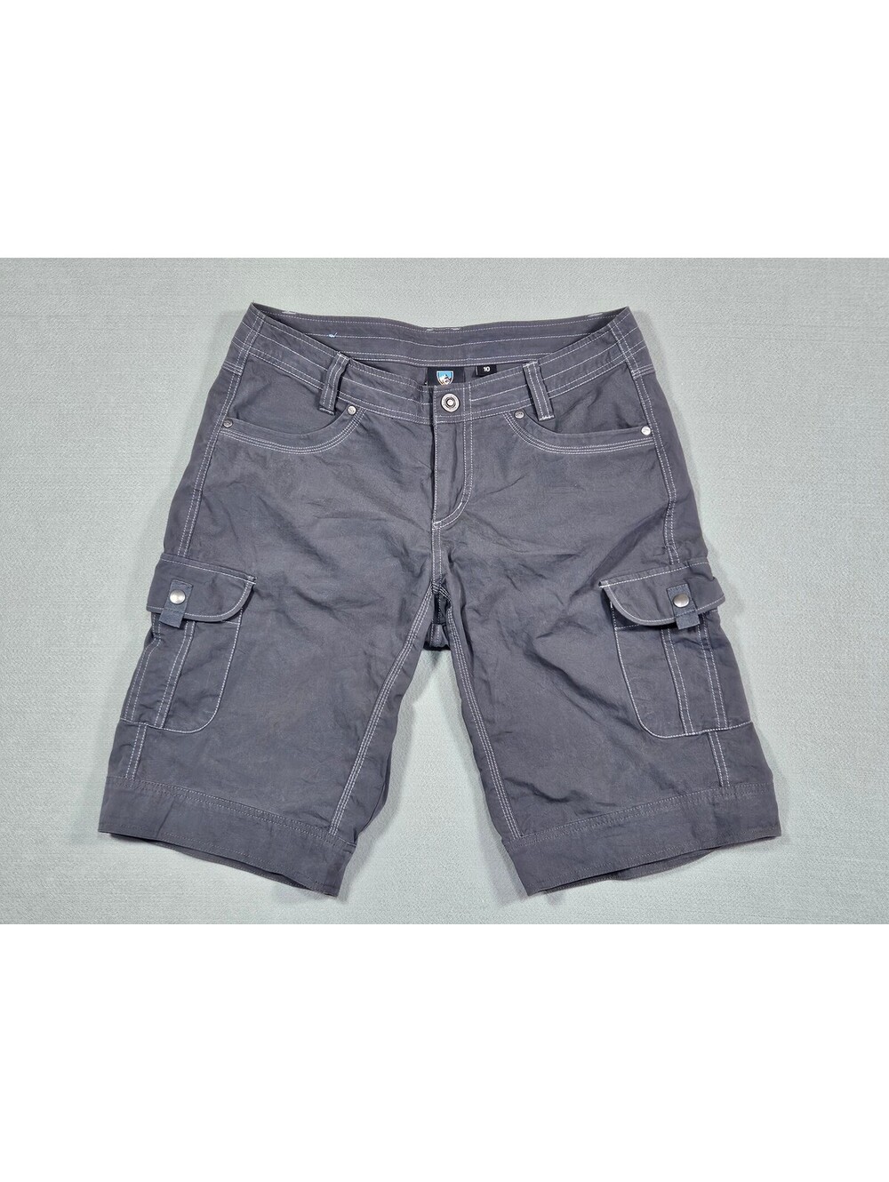 Kuhl Women Charcoal Gray Cotton Cargo Shorts Size 10